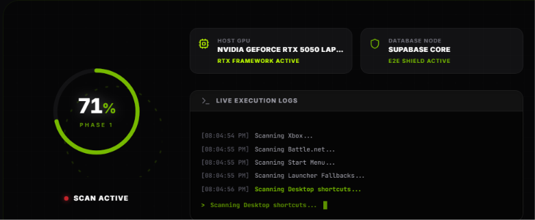 Deep Game Scanner Interface